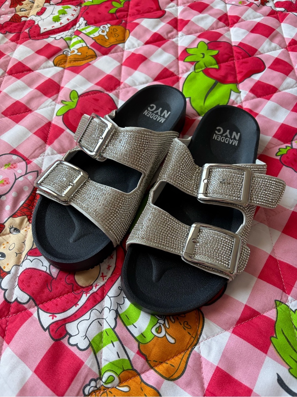 Rhinestone Buckle Sandals